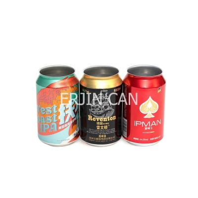 China White and painted empty aluminum 330ml beer cans from chinese factory for sale