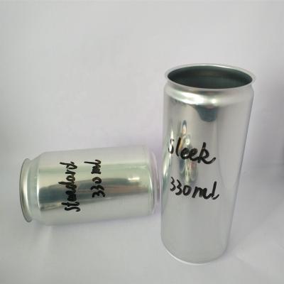 China Smooth Plain 330ml Empty Aluminum Beverage Cans for sale