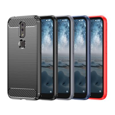 China Luxury High Quality Shockproof Soft TPU Carbon Fiber Cell Phone Covers For Nokia 4.2 Cell Phone Case for sale