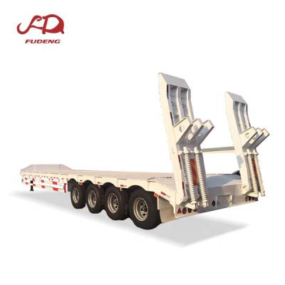 China 100 ton gooseneck low bed convenient truck trailer 4 axles lowbed semi trailer for sale in South Africa for sale