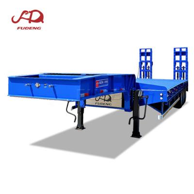 China Truck Trailer 3 Axle 4 60 Ton Heavy Duty Transport Bulldozer Semi Trailer Mechanical Ladder for sale