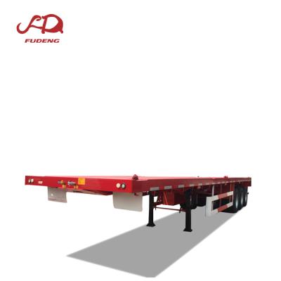 China Hot Sale Factory Price 3 Container 4axles 40 50t Cargo Transport Flat Bed Semi Trailer Truck Trailer for sale