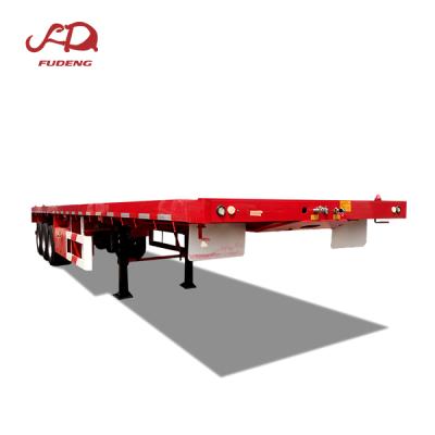 China Hot Sale 3 Axles Truck Trailer 40 50 60 Ton Heavy Duty Flat Bed Transport Container Semi Trailer for sale