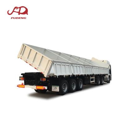 China Factory Supply 3 Truck Trailer Hot Sale Good Price 4 Axle 60 80t Side Cargo Transport Tipper Semi Trailer for sale