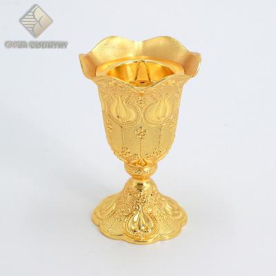 China Viable Middle Eastern Popular Arabic Incense Holder Round Pointed Decor Censer Gold Plated Small Size Round Censer for sale