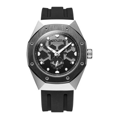 China Hot Selling Luminous Watch Men's Day/Date Quartz Men's Luxury Sports Skull Watch Alloy Case Wrist Watch for sale