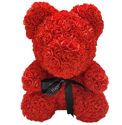 China Green Hot Sale 25cm Environmental Protection Foam Rose Teddy Bears Artificial Bear for sale