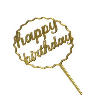 China Design Happy Birthday Party Cake Topper Acrylic Love Wedding Plastic Multi Plastic Card Inserted Decoration for sale