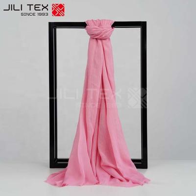 China High quality thick lslamic muslim head scarf telekung Tudung polyester fashion solid chiffon Hijab for sale