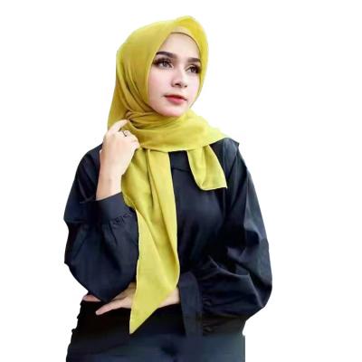 China 2021 High Quality Hot Selling Cotton Solid Color Scarf Veil Hijab For Muslim Women Malaysia for sale