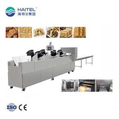 China Promotional Crunchy Cereal Bar PLC Peanut Cereal Candy Flattening Cutting Machine for sale