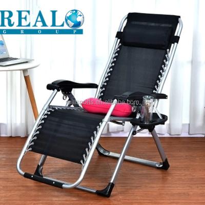 China Simple Folding Poplur Products Folding Recliner With Cup Holder And Outdoor Weightless Chair Headrest With Pillow en venta