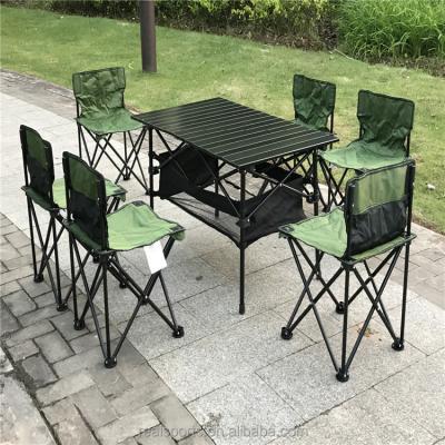 China Portable Patio Furniture Set Outdoor Camping 7-Piece Folding Table Chair Set for sale