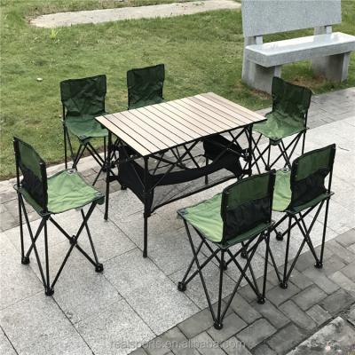 China Portable Folding Table Table With 7-Piece Chair Folding Table Outdoor Camping Chair Set for sale