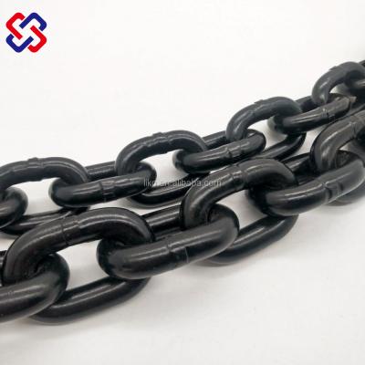 China Connecting 12mm G80 Black Painted High Tensile High Quality Alloy Chain Standard EN818-2 Factory Lifting Chains for sale