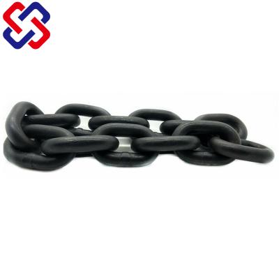 China Nantong High Quality Black LINK METAL G80 Alloy Steel 7mm~28mm Fishing Standard Lashing In Short Long Link Chains for sale