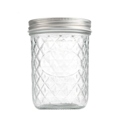 China Sustainable Caviar Diamond Mason Bottle Thickened Glass Kitchen Storage Jar Sealed Pickle Bottle Honey Bottle Bird's Nest Jar for sale