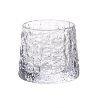 China INS glass home crystal glass skin pattern whiskey stream brandy roll up Nordic classic wine glass tumbler cup for sale