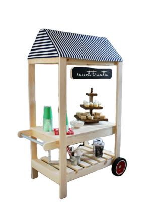 China Vendor Wooden Shelf Display Wooden Cart Mount Displays for sale