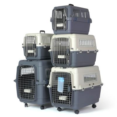 China Airline Sustainable Crate Carrier Large Pet IATA Dog and Cat Carry Cages Plastic Kennel Air Carrier for sale