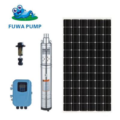 China Morocco Uganda 24V 72V DC screw solar submersible pump for family homes for bomba pump borehole mainland Wastland deep good water supply for sale