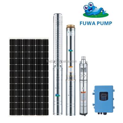 China Family Homes Fuwa 4 Inch DC High Pressure 48V 72V 96V 110V Deep Good Pressure Solar Pump For Irrigation Life Agricultural Water Supply for sale