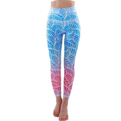 China Wholesale QUICK DRY Beauty Sports Leggings Pattern Printing Gradient Factory Body Tights Yoga Pants Sexy Body Tights for sale