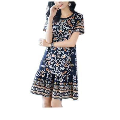 China 2022 Summer New Anti-static Medium Length Women's Loose Dress Printing Digital Skirt for sale