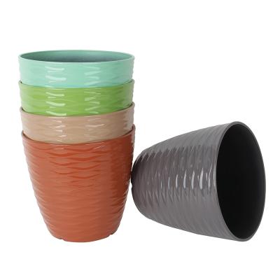 China Bright Color Indoor Garden Plant Flower Pots Decorative Colorful Outdoor Plastic Planter for sale