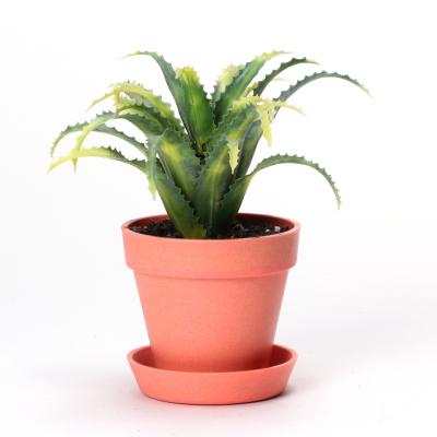 China Trend Eco-Friendly Hot Pink Eco-Friendly Bamboo Fiber Biodegradable Pots For Plants Outdoor Deco for sale