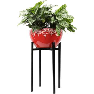 China Large Modern Indoor Black Tall Wall Plant Stand Garden Flower Pot Rack for sale