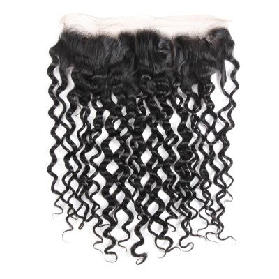 China 4x4 2x6 5x5 13x6 6x6 7x7 360 Piece Water Wave 13x4 Regular Brazilian Swiss Lace Frontal Hair Band With Bleached Knots for sale