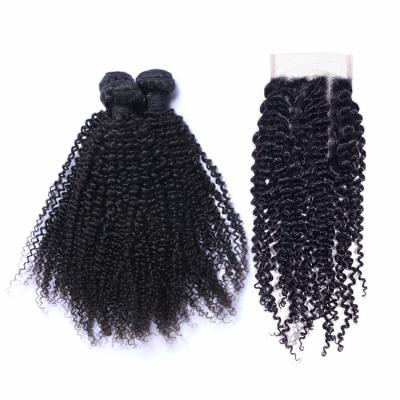 China Wholesale Kinky Curly Brazilian Remy Human Hair Bundles Kinky Curly Bundles With Closure for sale