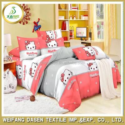 China Shrink-resistant cute hello kitty pattern design for kids high quality sheet set made in china for sale