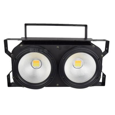 China Variable speed (1-30Hz) two eyes dmx 200W DC or white led wc cob assist stage blinder light for sale