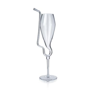 China Patent the unique fruit juice straw color straw patent tumbler red wine glass drinking glass cups for sale