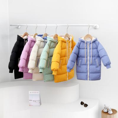 China 2022 new medium and large boy girl boy winter clothing long warm medium children's outlet breathable nylon jacket for sale