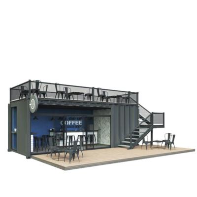 China Mini Shipping Container Shop Prefabricated Restaurant Moisture Proof Prefab Container Barber Shop Layer Store Prefab for sale