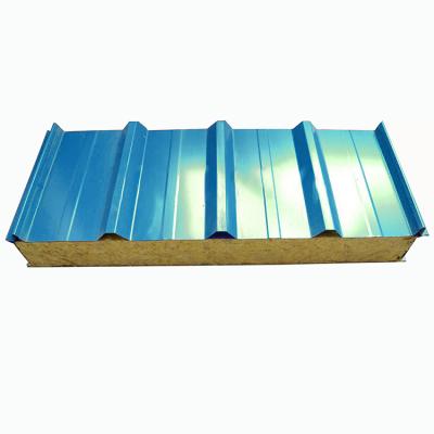 China Easy Operation Sound Absorption And Fireproof Sandwich Panel Building Material Rock Wool Sandwich Panel for sale