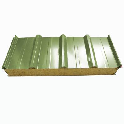 China Easy Operation Building Material Sandwich Panel Sound Absorption And Fireproof Sandwich Panel Rock Wool Sandwich Panel for sale