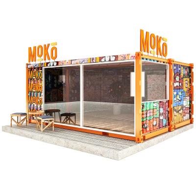 China Termal Insulation Layer Container Shop Coffee House Luxury Expandable House Container Kiosk 20ft Modified Prefab Shipping Container Houses for sale