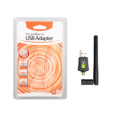 China Newly Developed Realtek 8811au 600Mbps 802.11AC Driver Free Desktop USB Wifi Adapter for sale