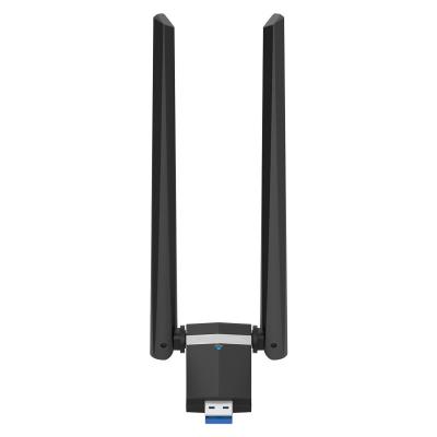 China 1200Mbps Adapter, 2.4GHz/5.8GHz USB 3.0 Wireless Network Wifi WEP USB WiFi Dual Band Dongle with 2x 5dbi Antenna for sale