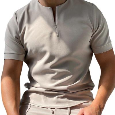 China Wholesale QUICK DRY Mens Dress Zipper V-Neck Mens Casual Shirts for sale