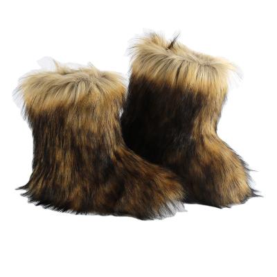 China Wholesale Low Moq Winter Faux Fur Women Winter Round Boots for sale