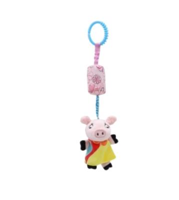 China Cute Toy Pink Cartoon Pig Wind Chime Infant Plush Hanging Car Hanging Bed Hanging for sale