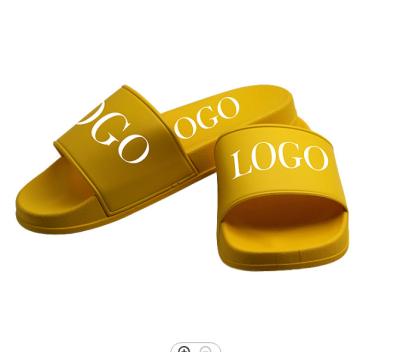 China Comfy Anti-Smell Multiple Colors Black White Logo Rubber Slippers Slides Sandals Custom Made For Women Men for sale