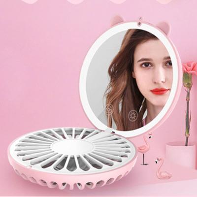 China Portable Led Hanging Charging Charging Handheld Touch Mini Small Desk Car Beauty Mirror Makeup Pocket Fan Usb Fan for sale