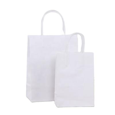 China Recycled Wholesale Customized Materials Free Sample Logo White Paper Bag With Handle Rope for sale