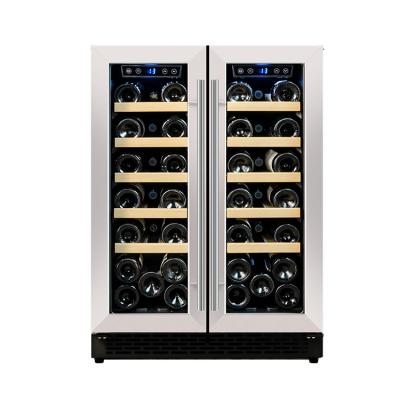 China Constant Temperature 120L 40 Bottles Built In Or Free Standing Double Zone Wine Cellar With SS Door for sale